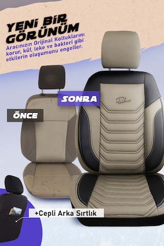 Panda Peru Serisi Pike Kumaş Ön İki Oto Koltuk Kılıfı