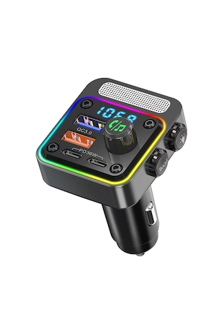 Lapas Fmt-01 36w Hızlı Şarj Destekli Dijital Göstergeli Bluetooth Fm Transmitter Siyah