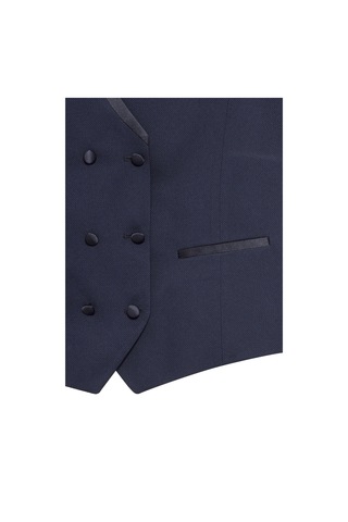 Süvari Lacivert Slim Fit Armürlü Sivri Yaka 6 Drop Smokin & Damatlık
