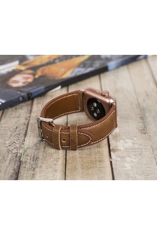 Plm Apple Watch Uyumlu Deri Kordon 42-44-45mm Nm4-as2 Taba Diğer