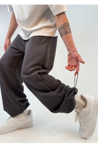 Zaee Yazlık Basic Ayarlanabilir Paça Baggy Eşofman Altı Füme