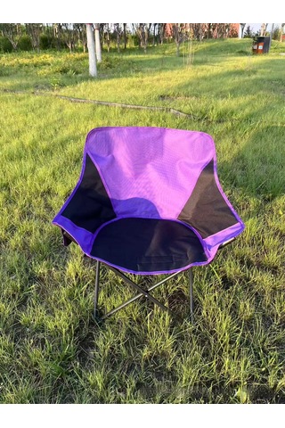 Açık Hava Kamp Sandalyesi Su Geçirmez Taşınabilir Katlanır Ay Sandalyesi Mor