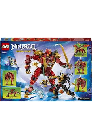 LEGO® NINJAGO® Wyldfyre'ın Dönüşen Ejderha Robotu 71868 - 9 Yaş Üzeri Çocuklar için Ejderha Figürü Oyuncak Yapım Seti (821 Parça)