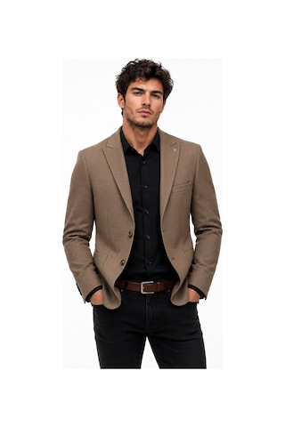 Presto Erkek Tek Spor Ceket 6 Drop Çift Yırtmaçlı Mevsimlik Bgl-st05461 Açık Kahverengi