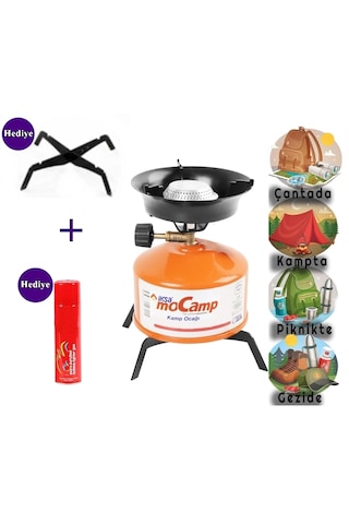 İksa Mocamp Çakmak Gazlı Pratik Kamp Ocağı - Piknik Tüpü 3in1 Set Çok Renkli