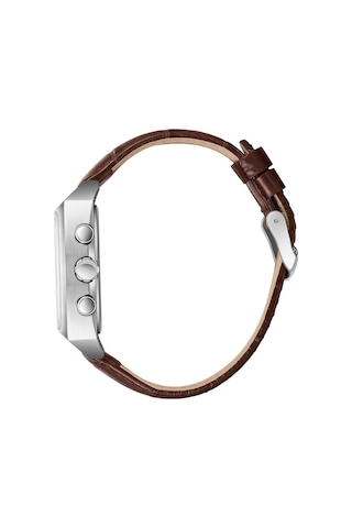 Lee Cooper Lc08180.372 Kare Kadran Deri Kordon Metal Kasa 5 Atm Suya Dayanıklı Kahverengi Renk Erkek Kol Saati Metalik