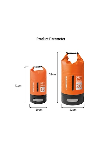 Artfulabode Yüzme, Turuncu Su Sırt Rafting, Omuz Kuru Kova Kapasiteli Kano, Kamp İle İle İçin Hafif Geçirmez Çantası, Çantası Çanta Büyük Birlikte Askıları 10l/20l Pu Turuncu