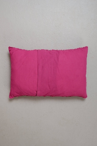 Peraluna Foam Pıllow Şifon Şerit Triko Yastık Kılıfı 60x40 Cm Fuşya - Fuşya