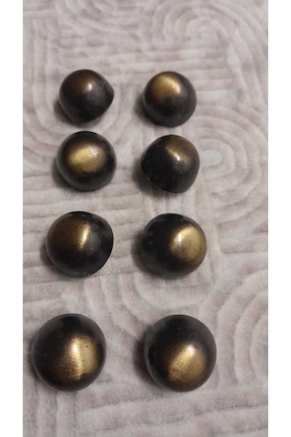 Bakır Kaplama Fırçalı Metal Düğme Düğme 26 Boy 16 Mm 8 Adet