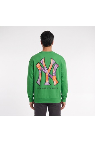 Blow Up Yankees Baskı Yeşil Erkek Sweatshirt 11911 Siyah