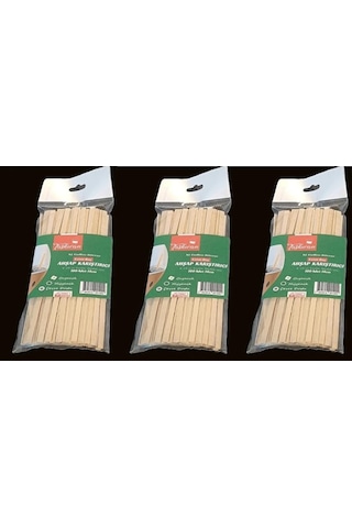 3&apos Lü Paket Ahşap Çay Ve Kahve Karıştırıcı 3 X 50 Adet - Toplam 150 Adet Doğal Tahta Karıştırıcı Çubuk