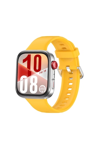 Huawei Watch Fit 4 Fit 4 Pro İle Uyumlu Dikiş Desenli Metal Tokalı Dokuma Silikon Kordon