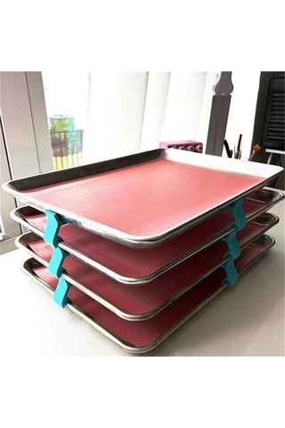 Ulzyvf Yerden Tepsi Mavi İstifleyici Fırın Tasarruf Sağlayan 12 Adet Mavi