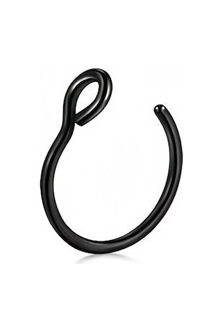 Chavin Çelik Deliksiz Halka Burun Hızma Geçirme Piercing Ev26sy Siyah