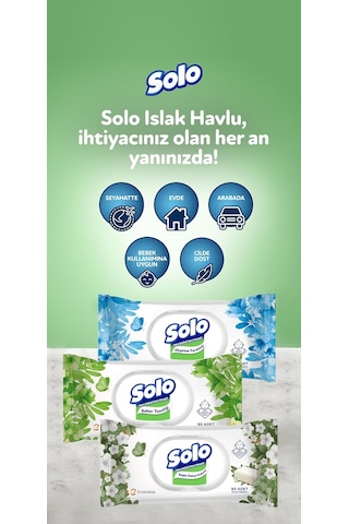 Solo Beyaz Sabun Kokulu Mendil 1x90 10'lu Set