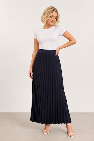 Bihan Store Yüksek Bel Beli Lastikli Akordiyon Piliseli Maxi Boy Etek 8940-lacivert Bihan Store Yüksek Bel Beli Lastikli Akordiyon Piliseli Maxi Boy Etek 8940-lacivert