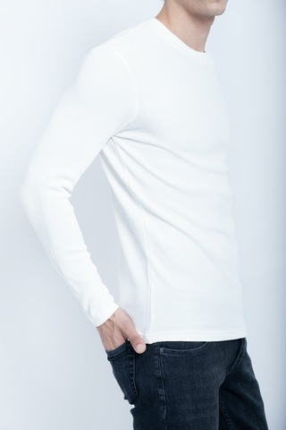 Sportuel Erkek Ekru 6511 Js 0 Yaka Basic Waffle Sweatshirt Jsswtk25e000008-ekru