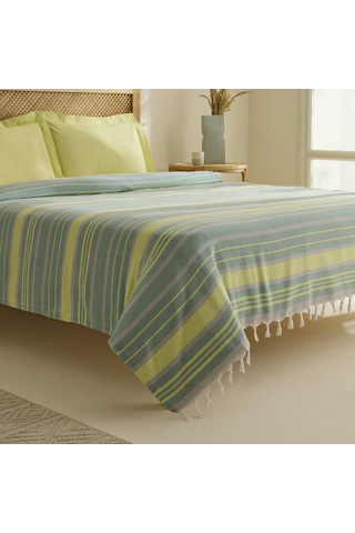 Karaca Home Lynora Çift Kişilik Peştamal Pike Takımı Haki Haki