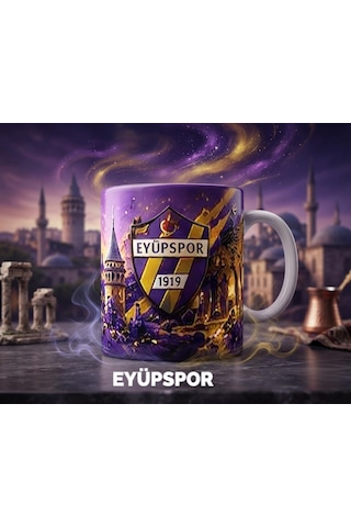 Eyüpspor Mor Sarı Tasarımlı Kaliteli Kupa Bardak Taraftar Kupası Beyaz Eyüpspor Mor Sarı Tasarımlı Kaliteli Kupa Bardak Taraftar Kupası Beyaz