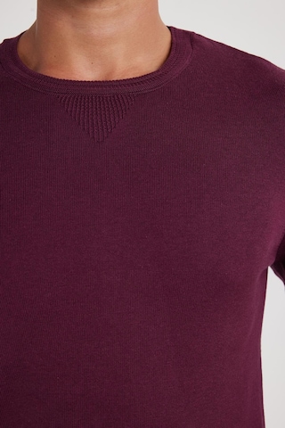 Tudors Erkek Standart Fit Normal Kesim Bisiklet Yaka Bordo Triko Kazak-35134 Bordo