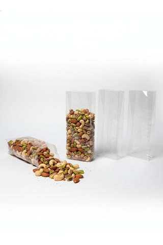 Şeffaf Düz Ambalaj Poşet 10x25 Cm 250 Adet Kuruyemiş & Bitki Çayı Kahve Gıda Saklama Torbası