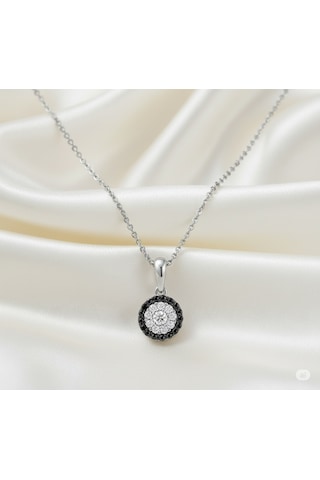 Ariş Siyah Ve Beyaz Pırlanta Kolye