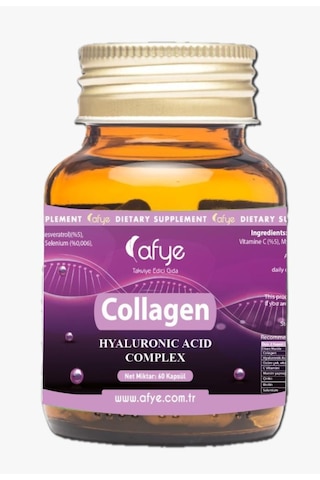 Afye Collagen Kolajen Hyaluronic Acid Complex 60 Bitkisel Kapsül