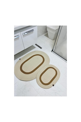 Hasır,jüt, Kilim, Paspas, Mutfak Halısı, Banyo Paspası, Halı,yolluk,2 Li Takım Oval Krem-hasır Krem-hasır