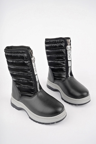 Muggo Sugar Garantili Çocuk Unisex Rahat Kalıp Önü Fermuarlı İçi Kürklü Yağmur Ve Kar Botu 001