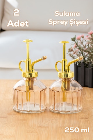 Perotti 15733 2li Pembe Vintage Cam Bitki Sulama Şişesi Sulama Ka
