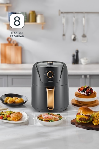 Homend Airfryday 2505h 8 Farklı Programlı, Yağsız fritöz 4.3 Litre Airfryer