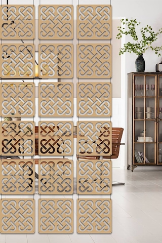 Artavessa 12 Parça Oda Bölücü Seperatör Mdf Paneller - Model 4 (Bej)