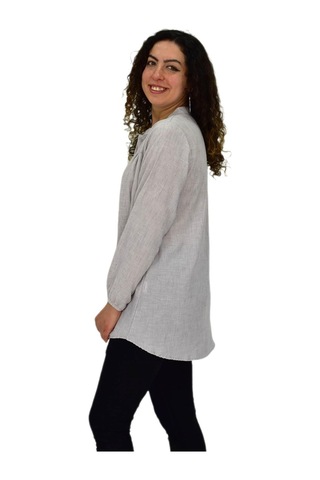 Baglan Kadın Kol Lastikli Bluz Bgl-st04645 Gri