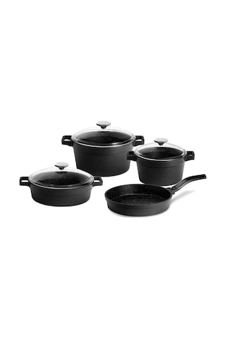 Cem Granit Master 7 Prç Gri Döküm Set Siyah