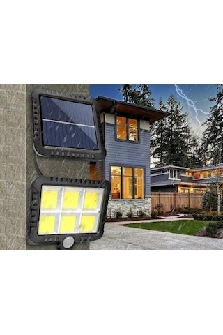 4 Adet 3 Modlu 120 Cob Led Solar Panel Güneş Enerjili Duvar Lamba