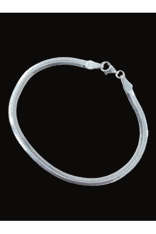 Balık Sırtı Gümüş Bileklik Unisex Balıksırtı Model Gümüş Bileklik Taşsız Bileklik 5 Mm