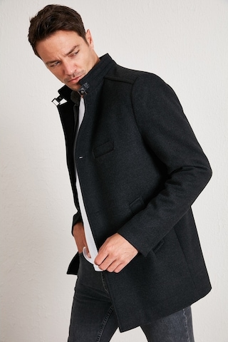 Buratti Slim Fit Pamuklu Kaşe Erkek Kaban 5841012 Füme