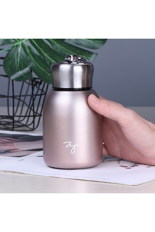 Monyee 300ml Pembe Altın Paslanmaz Çelik Büyük Kumluca Termos Bardak, Öğrenci Spor İçin Taşınabilir, Ev Kullanıma Uygun, Hediye Kaliteli Gül Altını