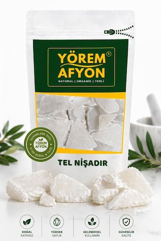 Yörem Afyon Kristalize Cevher Çok Amaçlı Saf Tel Nişadır, İplik Nişadır Amonyum Klorür 30gr.