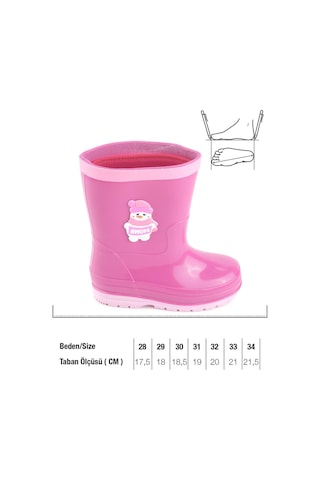 Gezer Kız Çocuk Kışlık İçinde Çıkarılabilir Ek Çoraplı Su Geçirmez Yağmur Bot Çizme Gc2kfm.00682.01.r91.g66 Fuşya