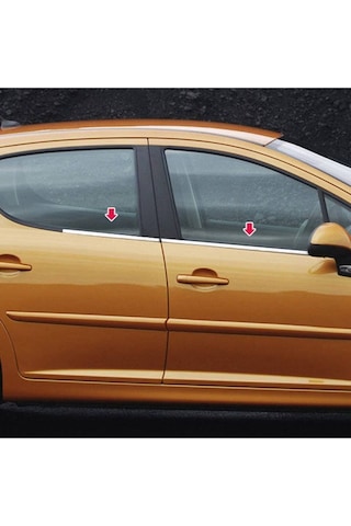 Peugeot 207 Krom Cam Çıtası 2006-2013 Paslanmaz Çelik 4 Parça