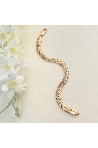 Kyver Kadın Bileklik Yassı Balıksırtı Model Kararmaz Xuping Vip Seri Ürün Rose 19 Cm Rose Gold