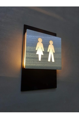 Kadın ve Erkek Ikonlu Işıklı Wc Yönlendirme Levhası
