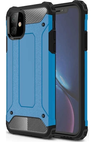 Noktaks - Apple Uyumlu iPhone 11 - Kılıf Çift Katman Zırh Tank Crash Military Kapak - Mavi