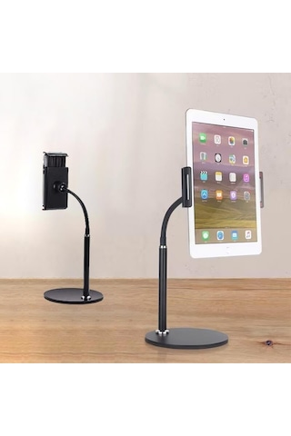 Ga20 360 Ayarlı Metal Standlı Masa Üstü Metal Gövde Tablet Tutucu Telefon Standı Kaymaz Taban