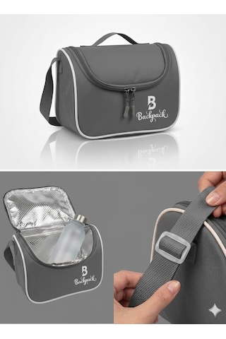 Goldline Avm Backpack Folyolu Isı Yalıtımlı Lüx Günlük İlkokul Ortaokul Okul Gezi Beslenme Çantası Gri