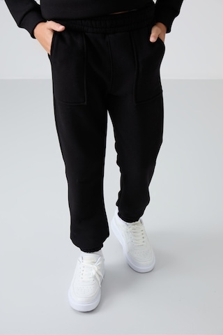 Tommy Life Siyah Pamuklu Kalın İçi Tüylü Yumuşak Dokulu Standart Fit Baskılı Erkek Çocuk Eşofman Takım - 11257 Siyah