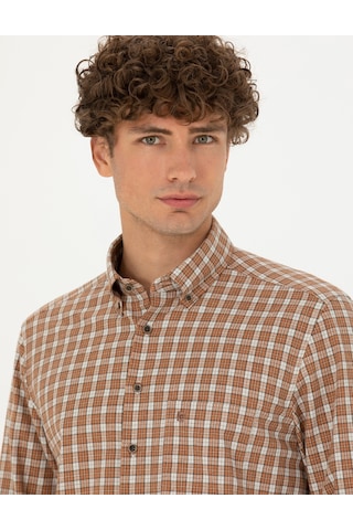 Pierre Cardin Erkek Kahverengi Gömlek Desenli 50274597-vr029 Kahverengi