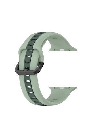 Minesk Watch İle Uyumlu 42/44/45/46/49 Mm İçin Metal Tokalı Spor Silikon Kordon Çift Renkli Hava Alabilen Delikli Kayış Açık Yeşil - Yeşil Sku: Smg8690010109033
