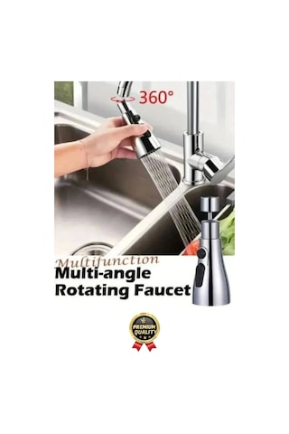 Yeni Seri Kaliteli Şık 3 Fonksiyonlu 720 Derece Dönebilen Mutfak Lavabo Banyo Metalik Musluk Başlığı Çok Renkli